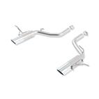 Borla-11827-ATAK; Rear Section; Single;2.75 in. Tubing;Incl. Connecting Pipes/Mufflers/Hardware/5 in. Round; 8.63 in. Long; Single; 5 in. Rnd Rld Angle Cut ATAK Tips;Split Rear Exit; 