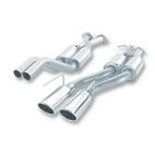 Borla-140245-S-Type; Cat-Back System; Incl. Connecting Pipes/Mufflers/Tips/Mounting Hardware/5 in. Round; 16 in. Long; Single Round Rolled Angle-Cut Tip; Center Rear Exit; 