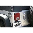 Rampage-85001-Billet Style Fuel Door Cover; Polished; Locking; Incl. 2 Keys; 