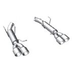 Magnaflow Performance Exhaust-15077-Competition Series Axle-Back Performance Exhaust System; 3 in. Stainless Steel Piping; 4 x 14 in. Round Magnapack Mufflers/4 in. Quad Tips; Dual Split Rear Exit; Mandrel Bend; 